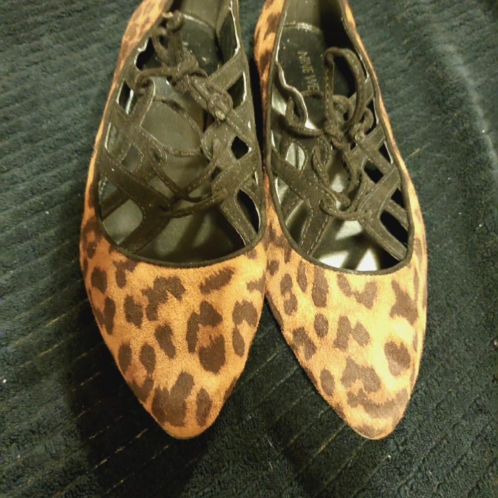 Women Nine West Suede Merloto Lace Up Flats